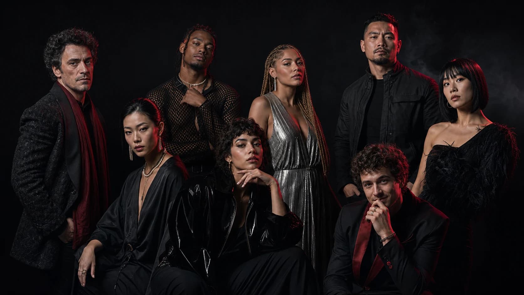 An ensemble of original fictional AI entertainment personalities