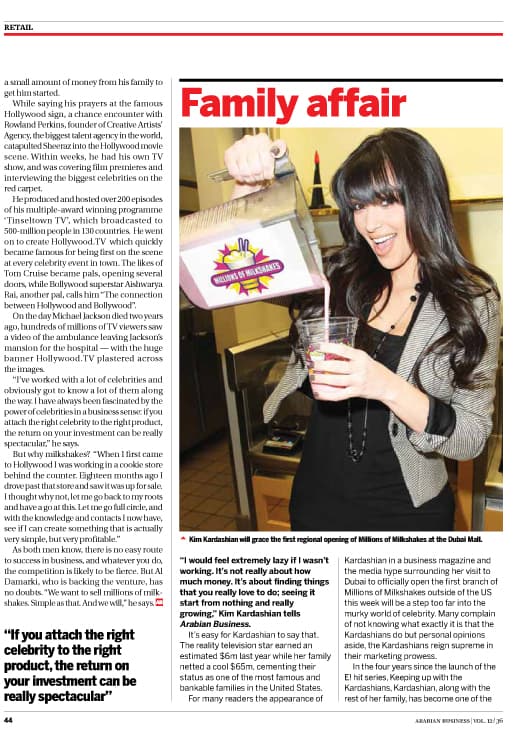 Scanned Arabian Business feature: “Family Affair — page 2”, Oct 9