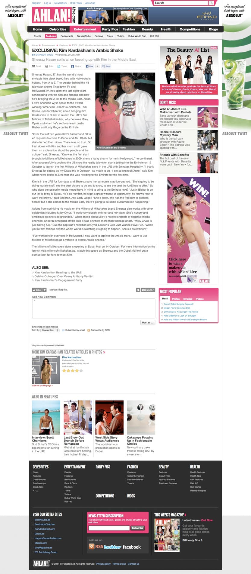 Ahlan article about Sheeraz Hasan, Kim Kardashian and the Arabic Shake